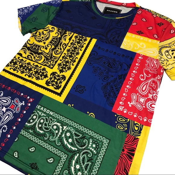 Men's "Colorful Bandana" tee. Sizes S, M, L, and XL. - Picture 2 of 3